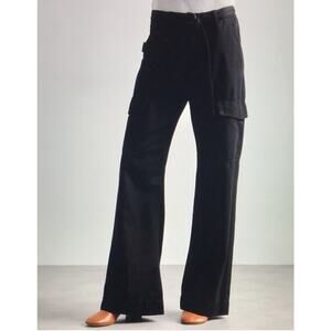 DL1961 Jeans Womens 29 Zoie Wide Leg Relaxed Vintage Cargo Black Tall Linen